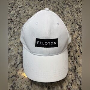 Peloton White and Embroidered Black Logo Cap